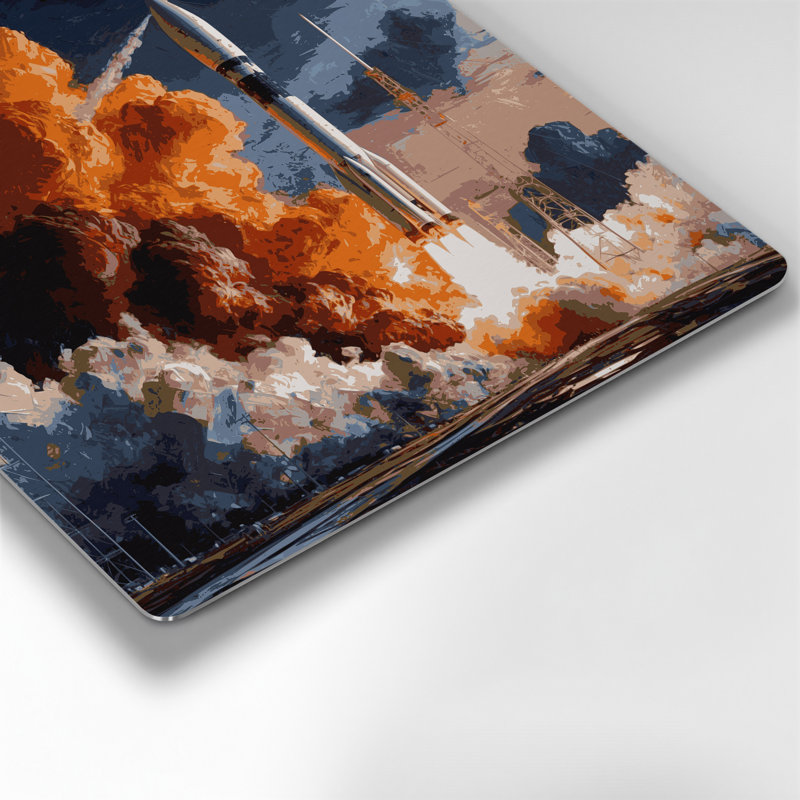 Art mural en métal Sci Fi Rocket, H 144 po x l 144 po x P 0,05 po