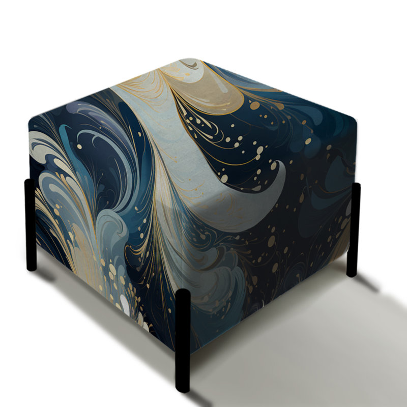 Blanc Cosmic Marble Elegant Whirls - Repose-pieds carré en marbre
