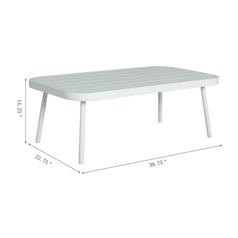 Causeuse et table en acier Mariano, Gris, Blanc cassé