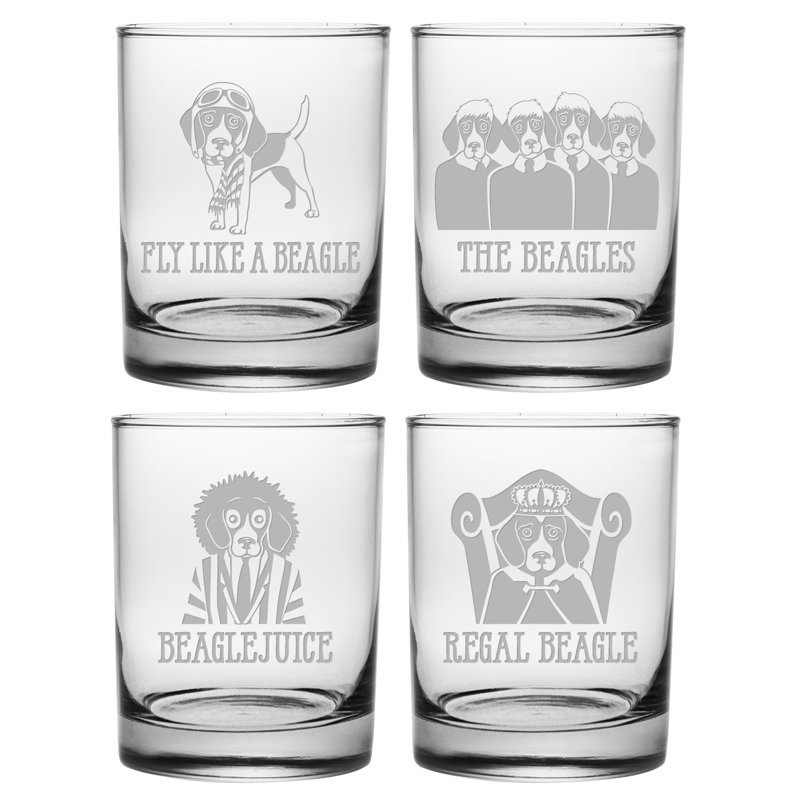 Ensemble de verre à beagle 14 oz. 4 pièces