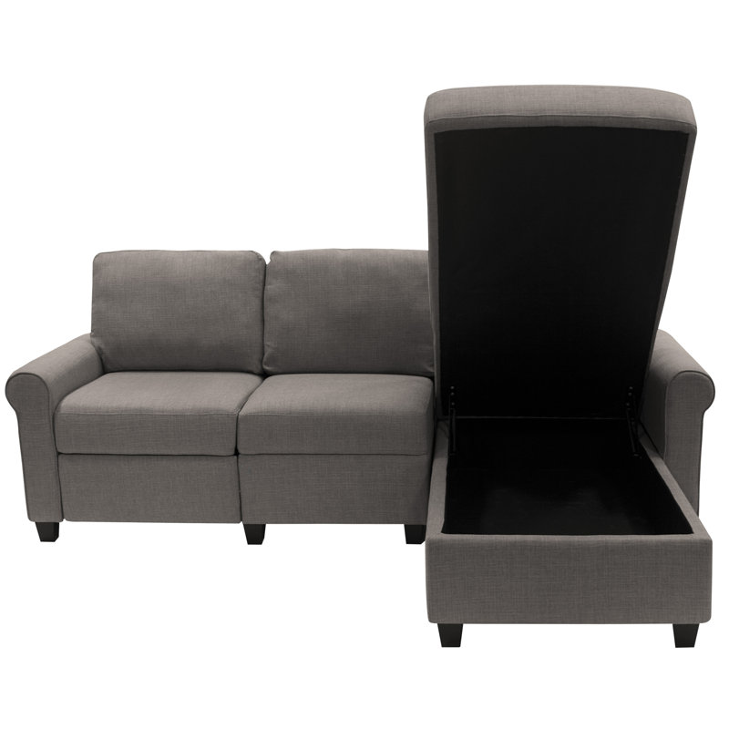 Serta Copenhagen Reclining Sectional Sofa with Storage Chaise, Gray, Right Hand Facing