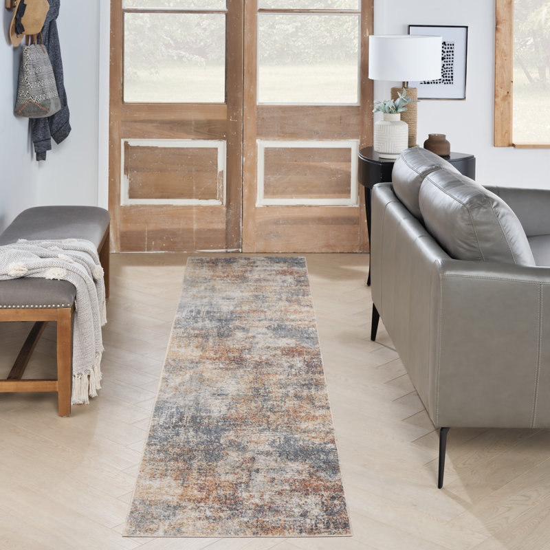 Tapis multicolore abstrait lavable à la machine Pritt, Tapis de couloir 2 pi 2 po x 10 pi