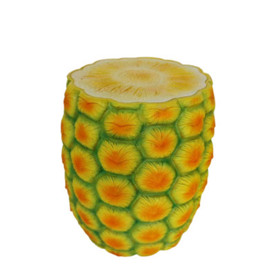 14-Inch Oversized Pineapple Resin Stool, Multi-Purpose Side Table Plant Stand For Indoor Outdoor Garden