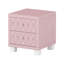 Élégante table de chevet en velours avec 2 tiroirs et poignée en cristal, table de chevet avec capitonnage à boutons, rose-2085691345