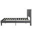Lit tapissier double moderne avec tête de lit et base de matelas, support en lattes de bois massif, gris, aucun sommier requis, assemblage facile, tête de lit à structure grise, 500 lb