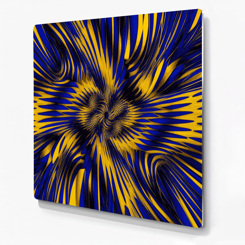 Art mural bleu op Op 9, H 12 po x l 12 po