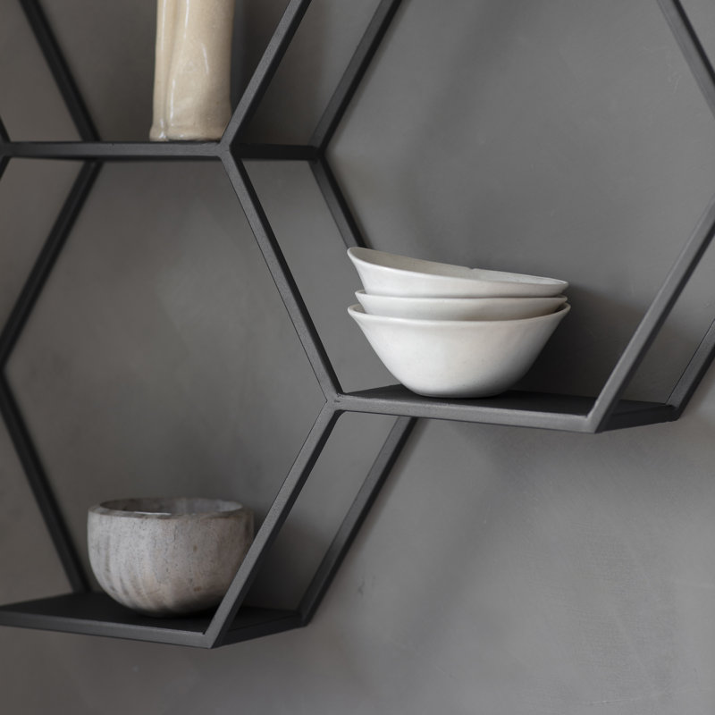 Wingard 3 Piece Hexagon Metal Accent Shelf