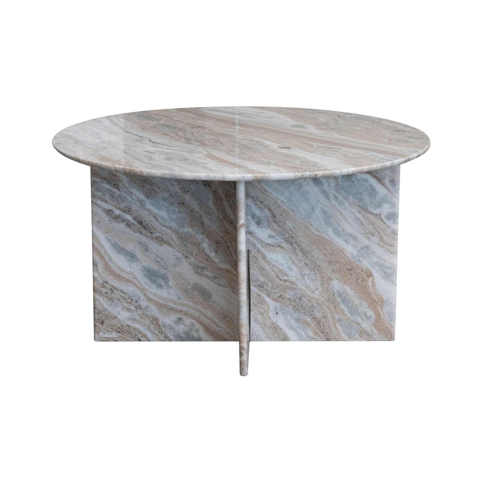 Remy 30" Genuine Marble Coffee Table, 18" H x 30" W x 30" D