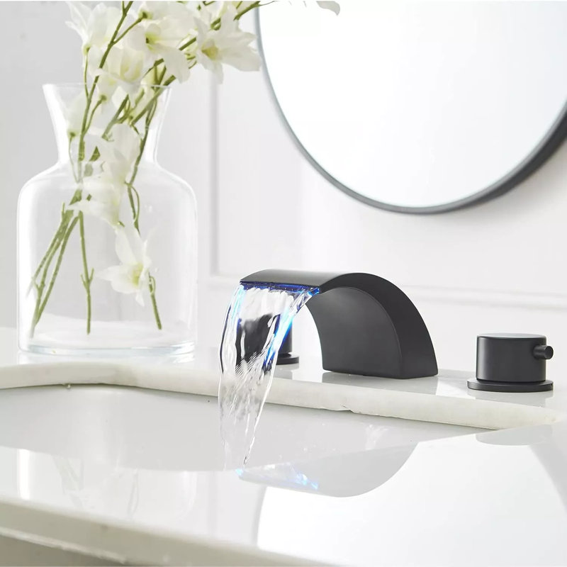 Widespread 2-handle Bathroom Faucet, Matte Black