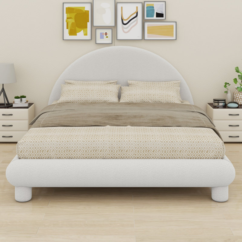 Base de lit tapissier Minimalist, Grand lit, Blanc