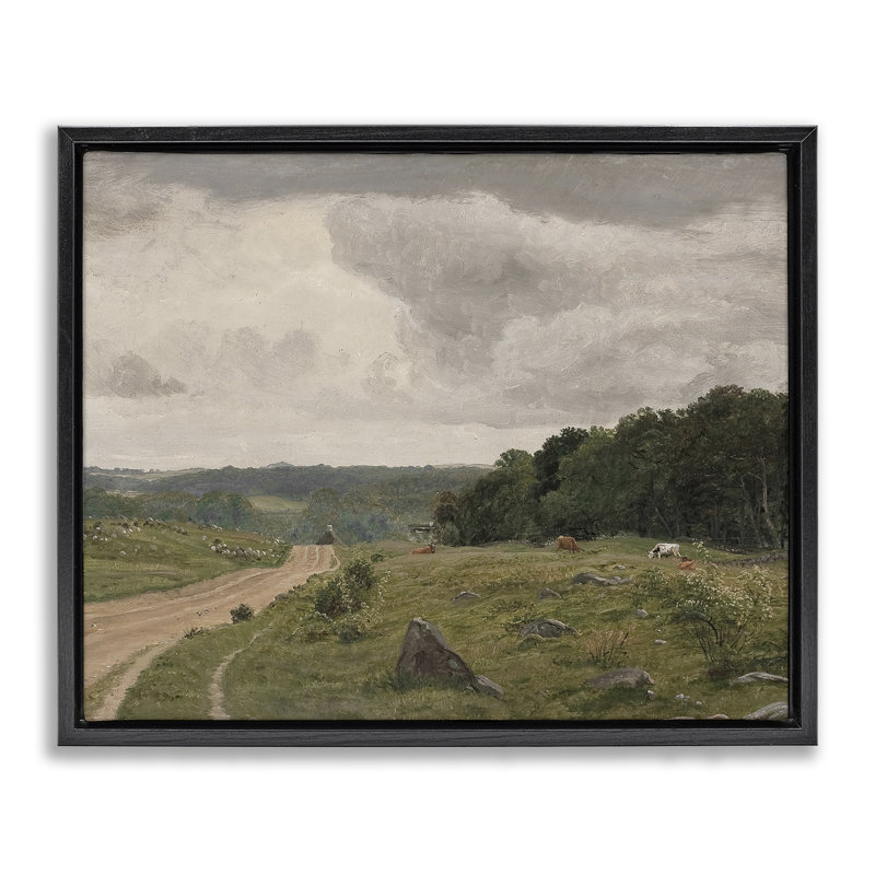 To To Country Country, encadrée par Floater, H 25 po x l 31 po, Cadre flottant noir de jais