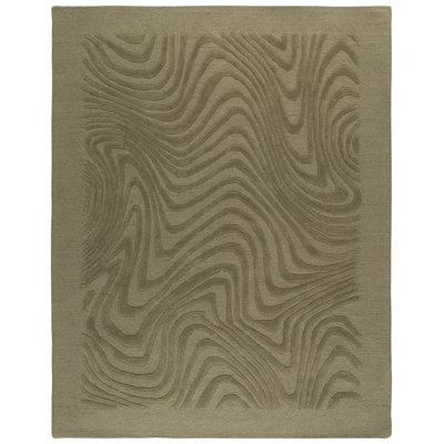 Ebony Hand Tufted Wool Solid Color Indoor Rug