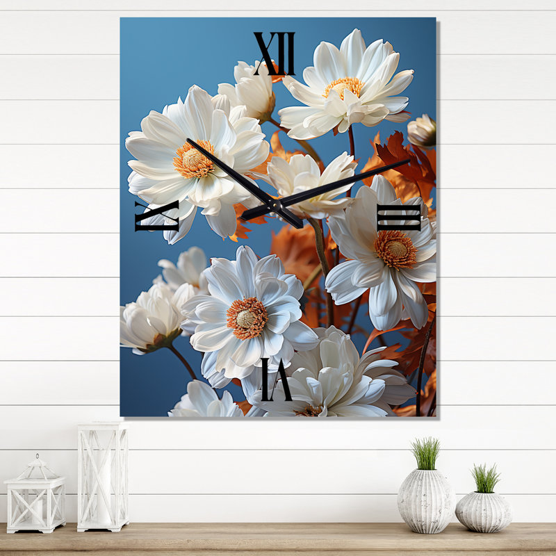 Horloge murale moderne Bambeli - Daisies, Petit