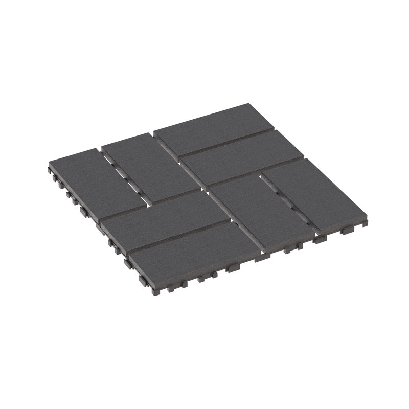 44 Pack 30.5 cm x 30.5 cm Interlocking Deck Tiles, Weatherproof Low Maintenance Plastic Tiles, Dark Grey