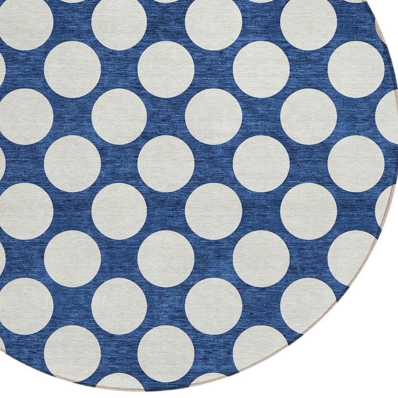 Tapis intérieur lavable à pois 8 po