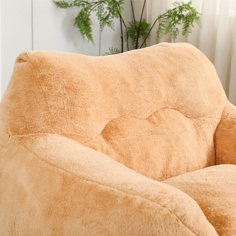 Fauteuil à billes Comfy Lazy, Fausse fourrure brune
