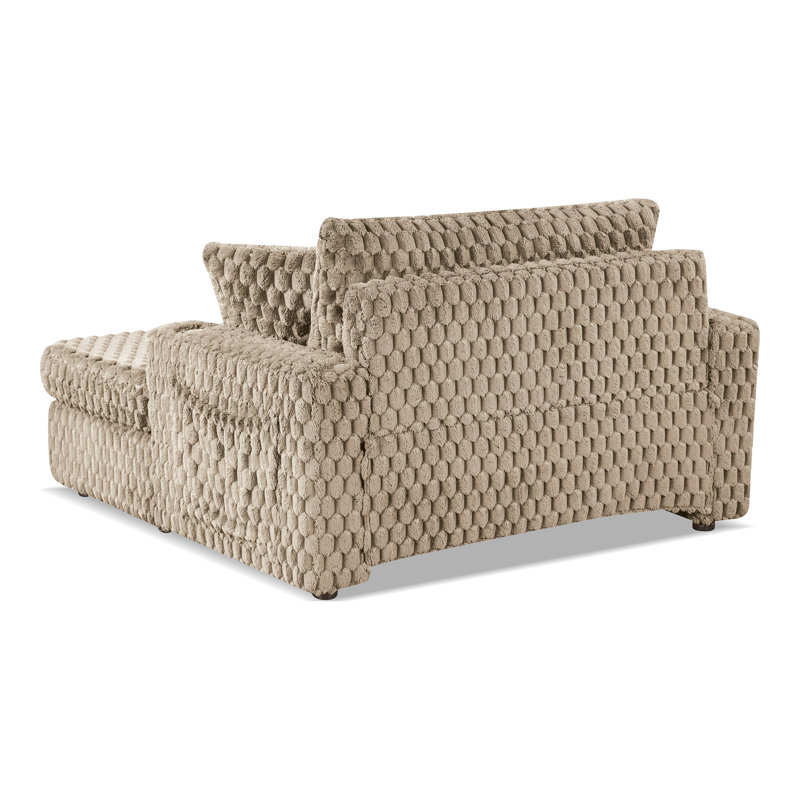 Méridienne surdimensionnée à 2 accoudoirs Taffem, Beige clair