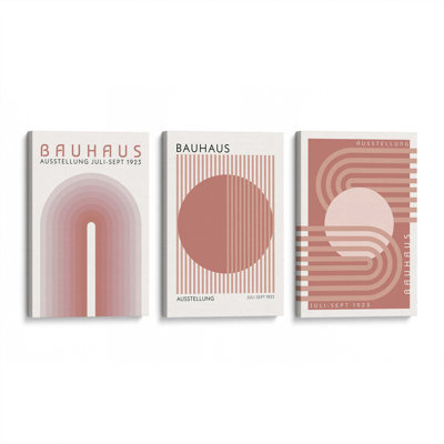 Retro Bauhaus Trio, Set of 3 Prints