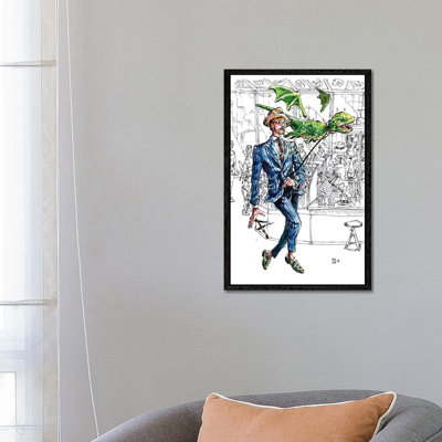 The Dragon Man Gets Coffee by Sunflowerman - Gallery-Wrapped Canvas Giclée on Canvas