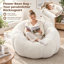 Round Petal‑Segmented Floor Bean Bag Chair.High‑Density Foam Filling Vacuum‑Compressed Armchair-1597832997
