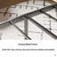 Structure de lit plateforme en fer avec tête et pied de lit en bois rustique (grand lit)