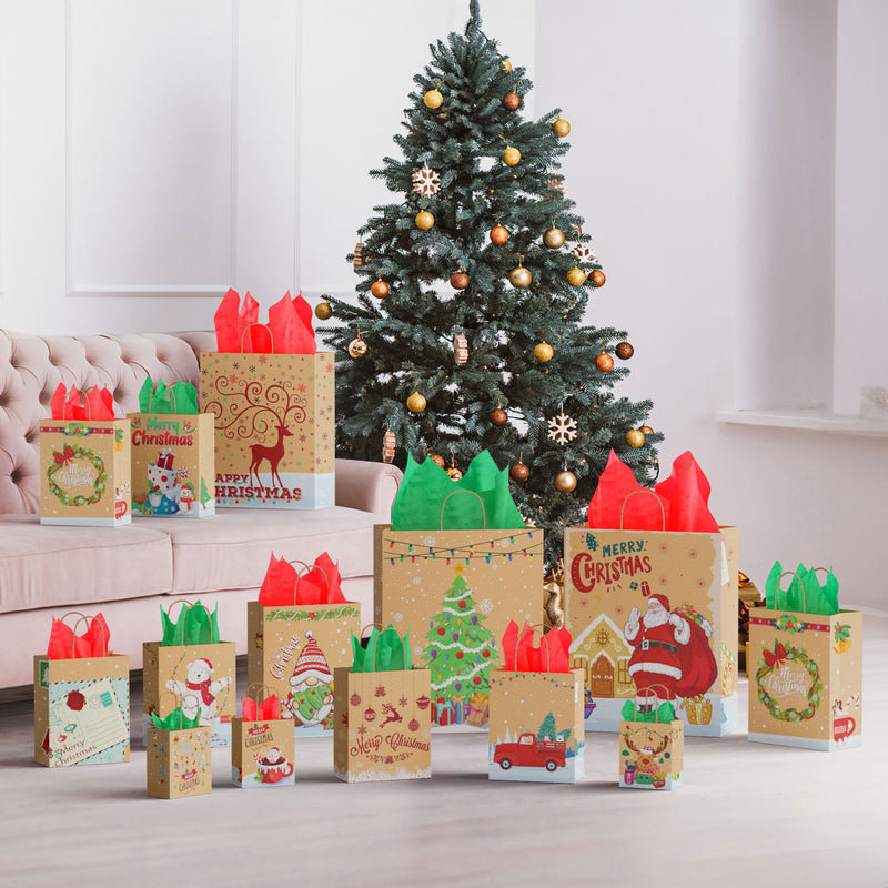Sacs en papier kraft de Noël