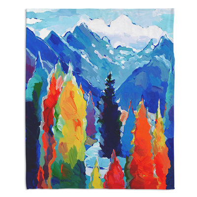 Couverture sherpa en cascade de couleurs douce