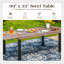Rectangle Outdoor Patio Dining Set Wooden-look Expandable Heavy Duty Metal Table With Cushioned Chairs-98983011