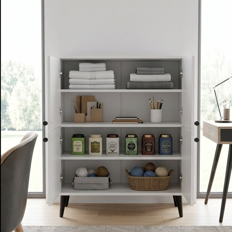 Urban Expression 37'' Wide 4-Door Accent Cabinet