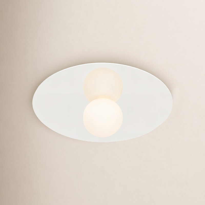 Bola Flush Disc, White, 6.2" H x 12" W x 12" D