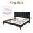 Velvet Upholstered Platform Bed Frame With Tufted Headboard And Nailhead Trim, Adjustable Height, No Box Spring Needed-910085854-910085840