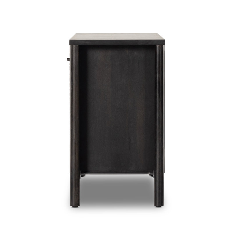 Veta 74'' W Solid Wood Sideboard, Black