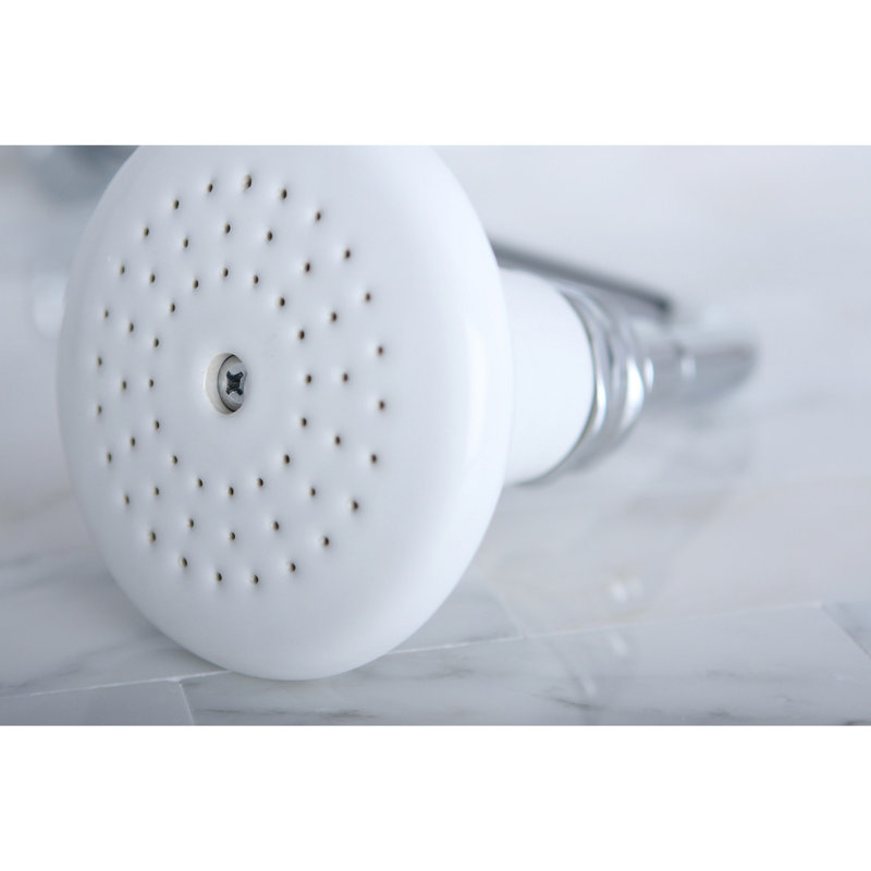 Pomme de douche ronde en céramique Kingston, Chrome poli