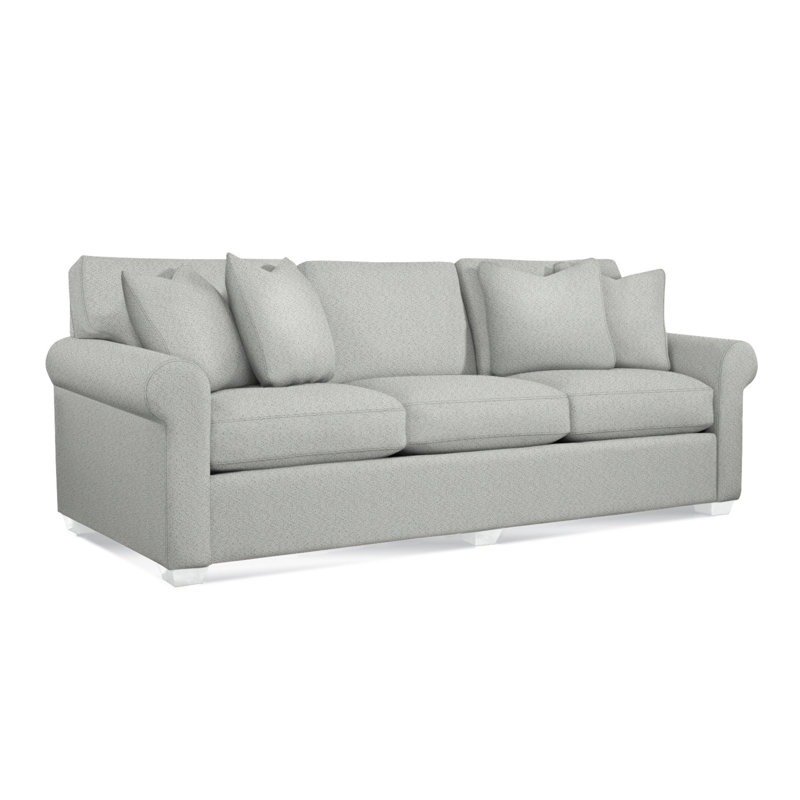 Bedford Upholstered 98'' Sofa, Blue Buffalo Check; 0120-61, Frost White 