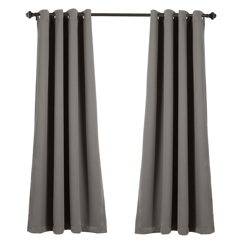 Insulated Blackout Curtain Pair, 52"W x 63"L, Dark Gray
