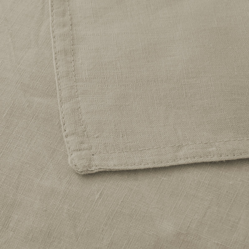 Light Taupe Linen Blend Queen Duvet Cover Set with Pillow Shams