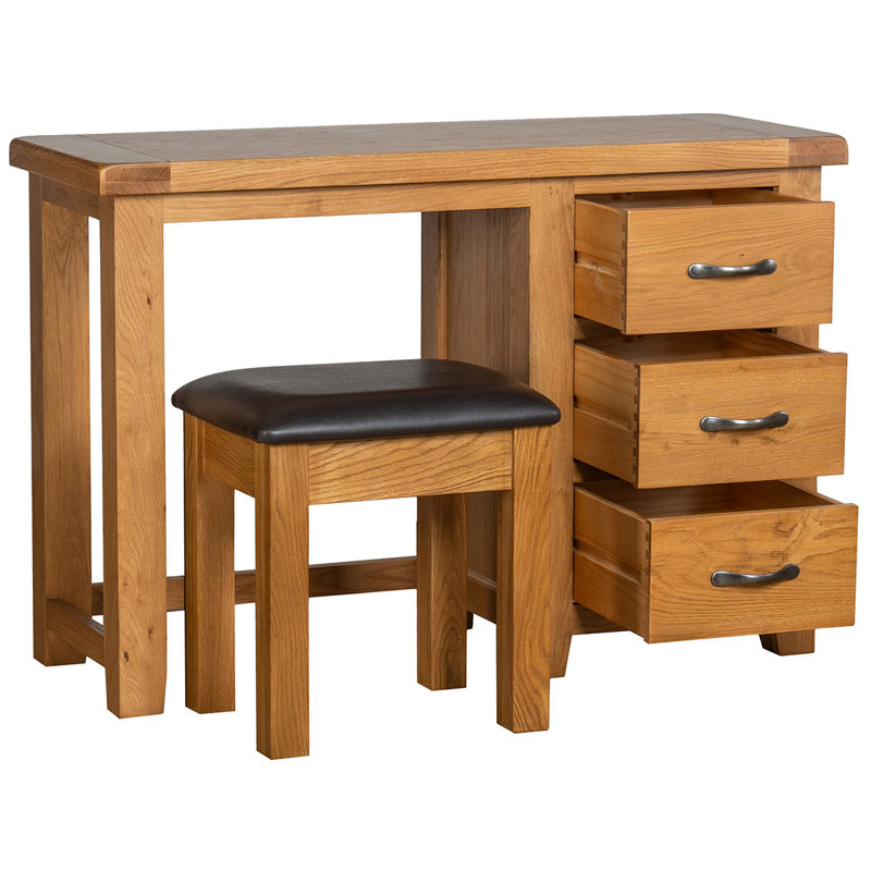 Thornbury Single Pedestal Dressing Table and Stool Set