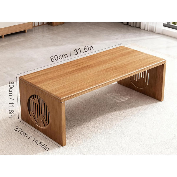 Rzoizwko Japanese Floor Table Folding Bamboo Wood Coffee - View #3