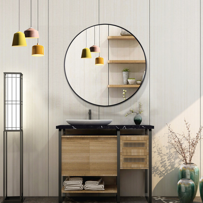 Aluminum Round Mirror, 24" x 24"