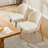Mid-Century Linen Upholstered 19.3" Side Chair with Solid Wood Legs and Solid Back-360437006