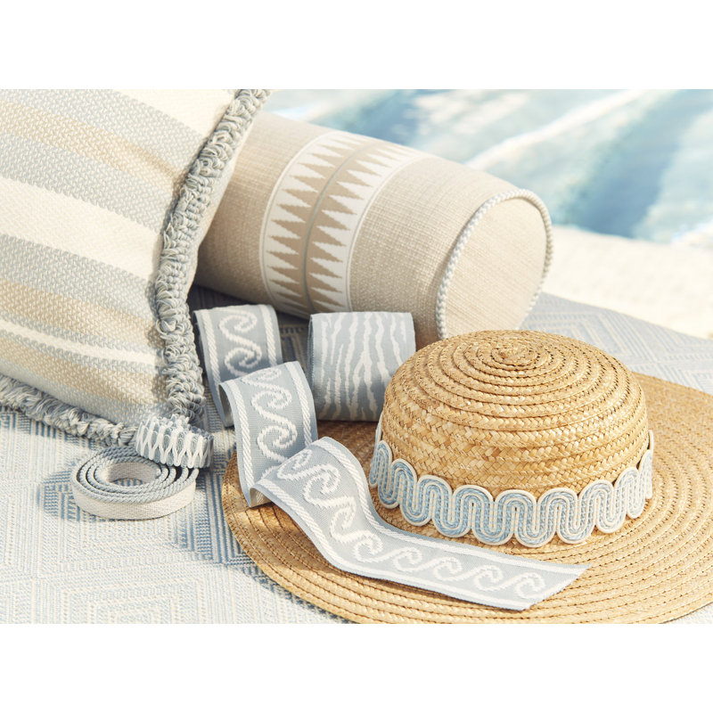 Tissu Isola Capri à chevrons, Turquoise