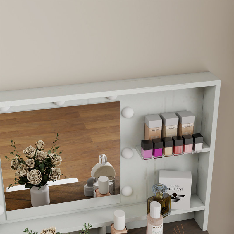 Ensemble de coiffeuse avec miroir et lumières Farmhouse