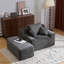 Méridienne surdimensionnée, canapé confortable sans os moelleux avec 3 coussins confortables, fauteuil avec repose-pieds-40883949