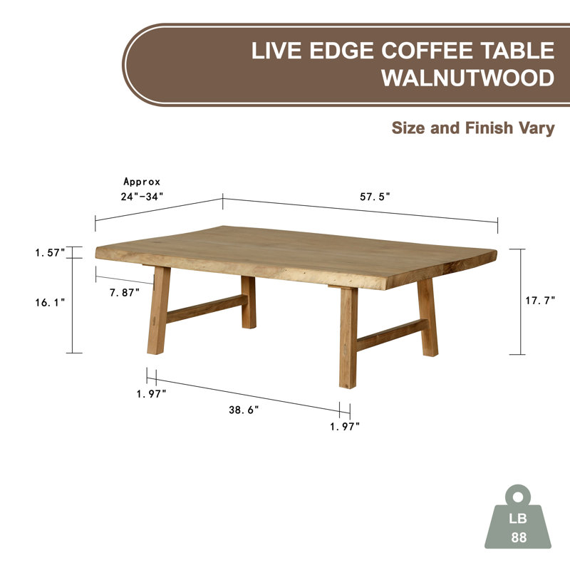  Solid Wood 4 Legs Coffee Table