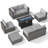 Wicker 6 - Person Modular Patio Conversation Sets With Cushions-1545340816