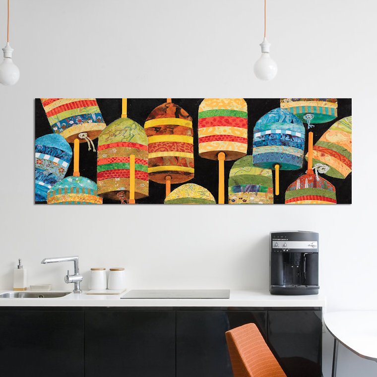« bouée collage panel », reproduction sur toile, H 16 po x l 48 po x P 1,5 po, Toile tendue