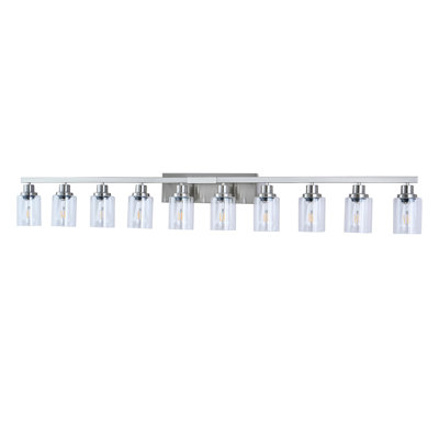 10 luminaires de salle de bain, luminaire de meuble-lavabo avec verre transparent, luminaires de salle de bain en nickel brossé sur miroir, grands luminaires de meuble-lavabo pour salle de bain, luminaires de meuble-lavabo pour miroir, applique murale