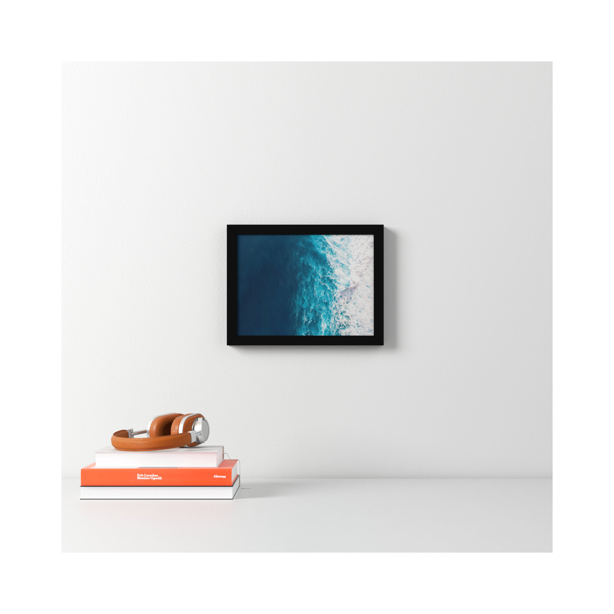 Seascape Of Splashing Waves by The Creative Bunch Studio, Black, 31" H x 41" W x 1" D
