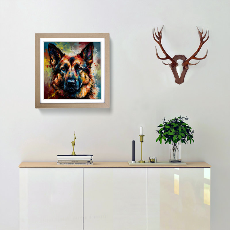 German Shepherd Expressionism No.3 - Framed Print