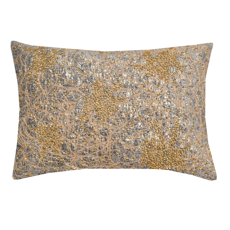 Cloud9 Design Silver & Gold Decorative Pillow Luxe Metallic Accent Cushion